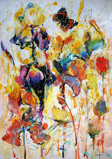 Print of Expressionism Floral Paintings by Rakhmet Redzhepov