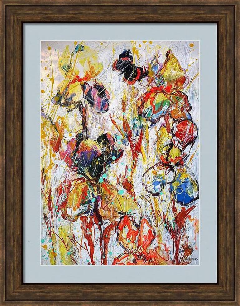 Original Expressionism Floral Painting by Rakhmet Redzhepov