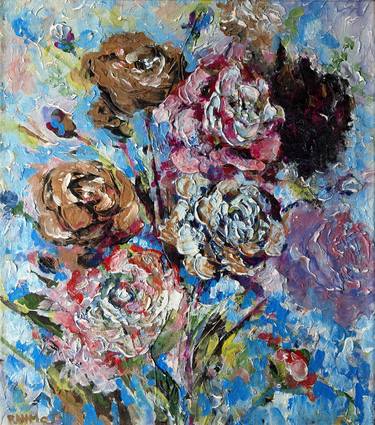 Original Expressionism Floral Paintings by Rakhmet Redzhepov