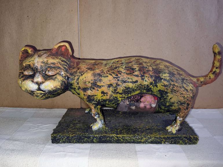 Original Cats Sculpture by Rakhmet Redzhepov