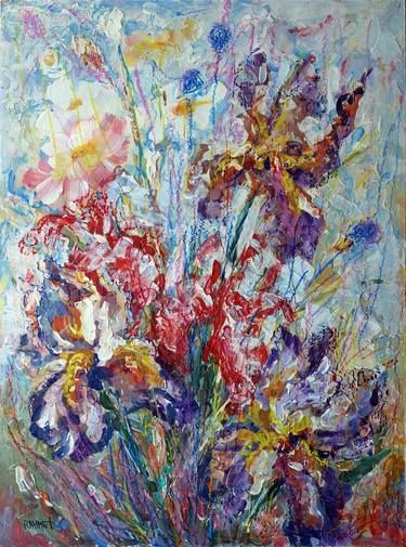 Print of Expressionism Floral Paintings by Rakhmet Redzhepov