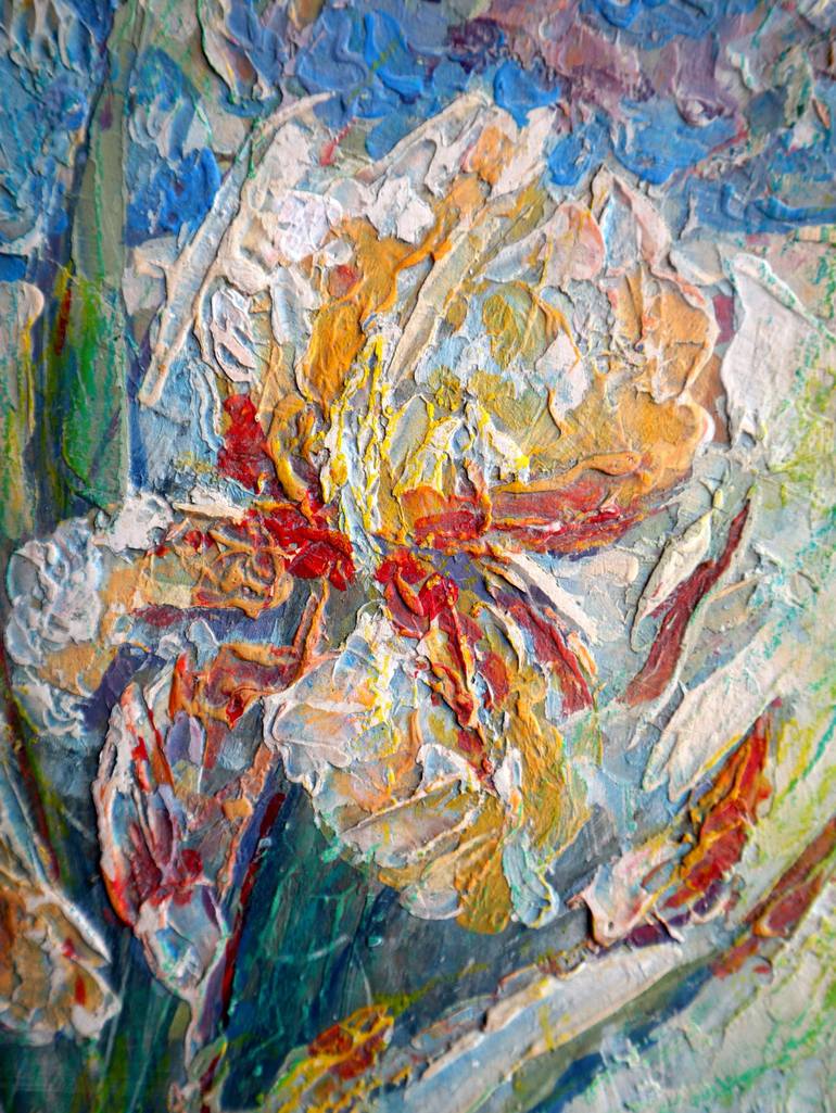 Original Expressionism Floral Painting by Rakhmet Redzhepov