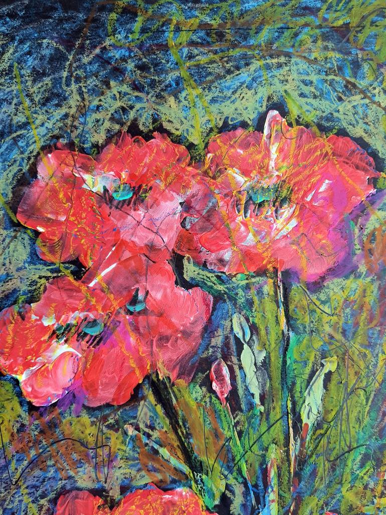 Original Floral Painting by Rakhmet Redzhepov