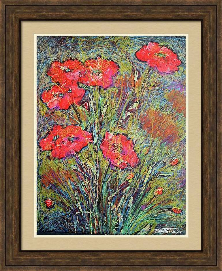 Original Floral Painting by Rakhmet Redzhepov