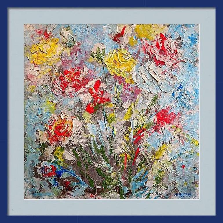 Original Expressionism Floral Painting by Rakhmet Redzhepov