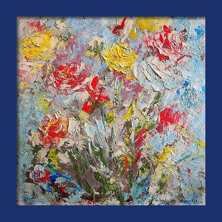 Original Expressionism Floral Painting by Rakhmet Redzhepov