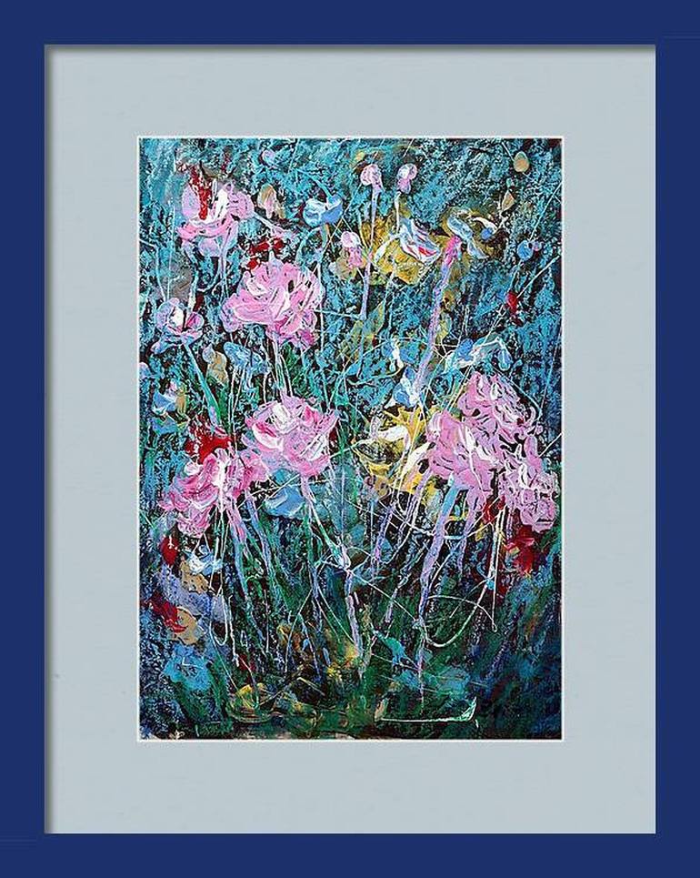 Original Abstract Expressionism Floral Painting by Rakhmet Redzhepov