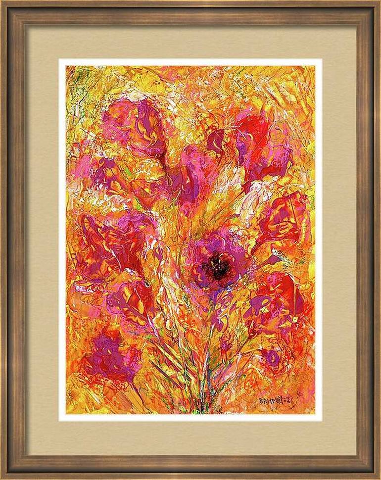 Original Expressionism Floral Painting by Rakhmet Redzhepov