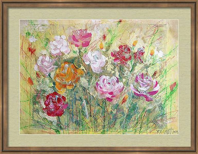 Original Expressionism Floral Painting by Rakhmet Redzhepov