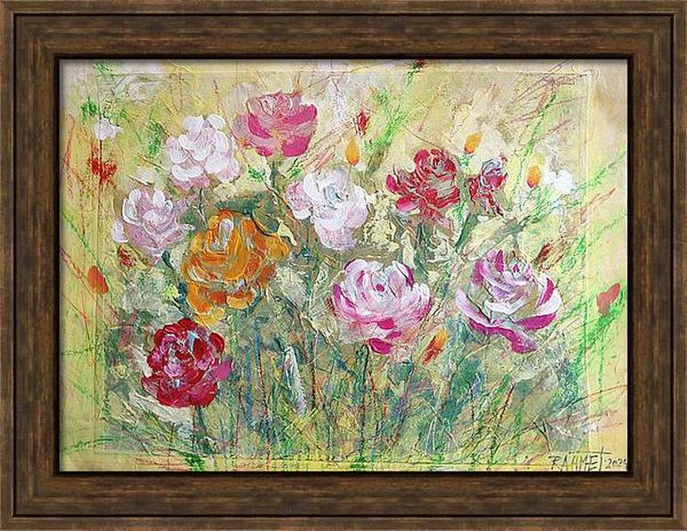 Original Expressionism Floral Painting by Rakhmet Redzhepov