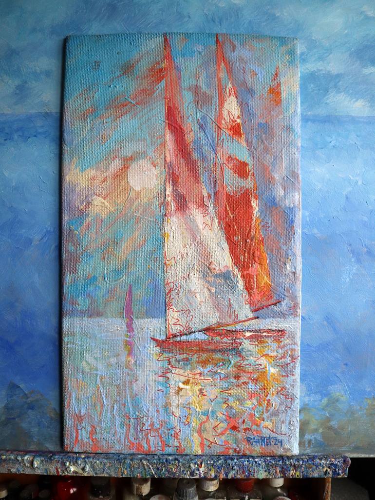 Original Expressionism Seascape Painting by Rakhmet Redzhepov