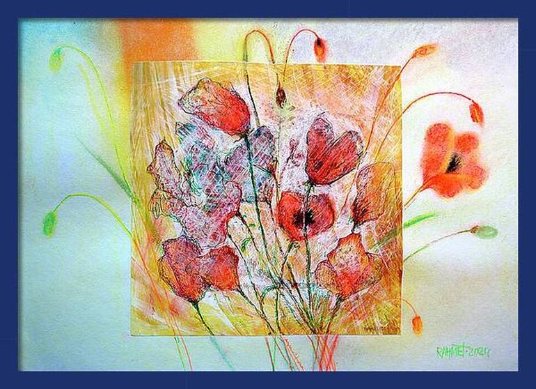 Original Expressionism Floral Painting by Rakhmet Redzhepov