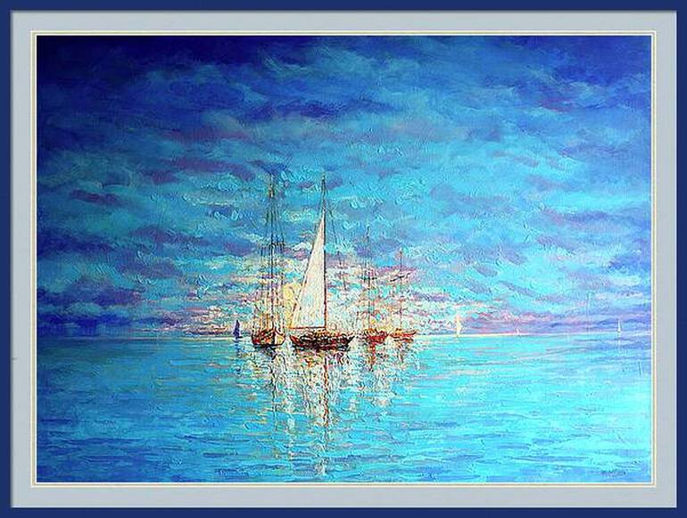 Original Expressionism Seascape Painting by Rakhmet Redzhepov