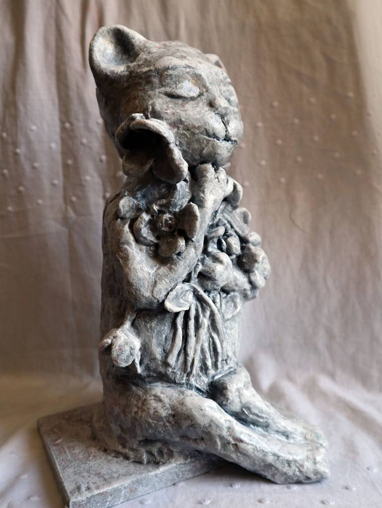 Original Expressionism Cats Sculpture by Rakhmet Redzhepov