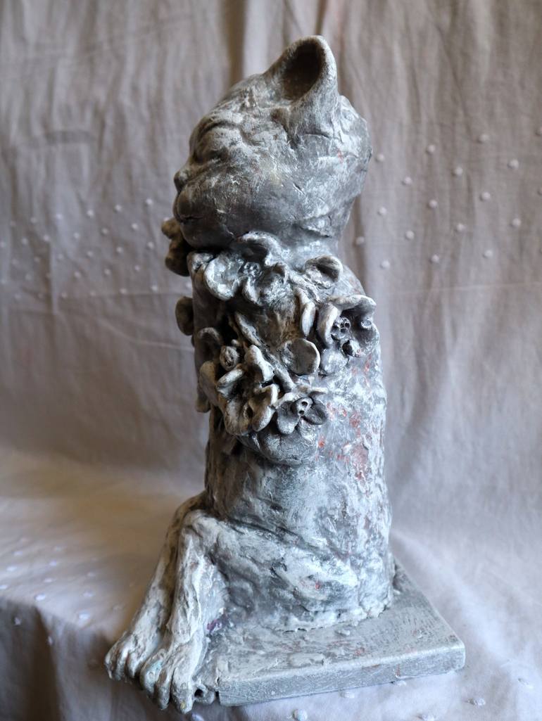 Original Expressionism Cats Sculpture by Rakhmet Redzhepov