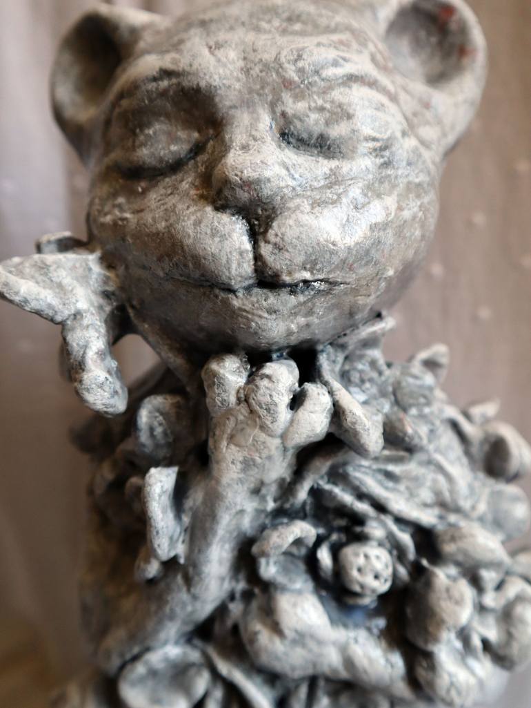 Original Expressionism Cats Sculpture by Rakhmet Redzhepov