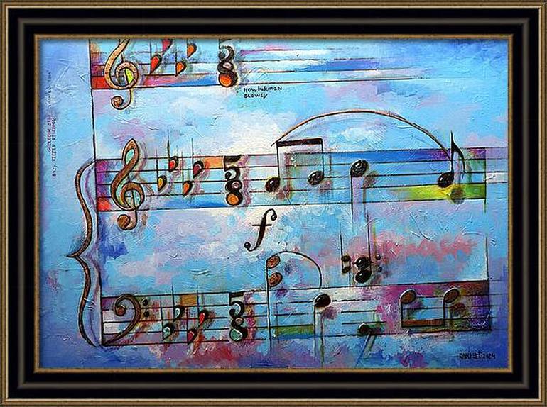 Original Abstract Expressionism Music Painting by Rakhmet Redzhepov