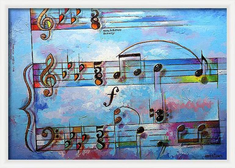 Original Abstract Expressionism Music Painting by Rakhmet Redzhepov