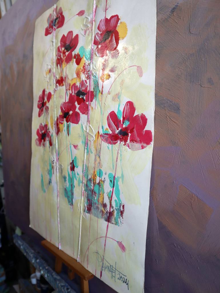 Original Expressionism Floral Painting by Rakhmet Redzhepov