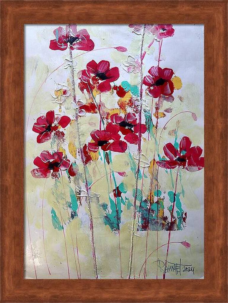 Original Expressionism Floral Painting by Rakhmet Redzhepov