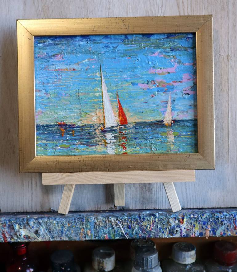 Original Expressionism Seascape Painting by Rakhmet Redzhepov