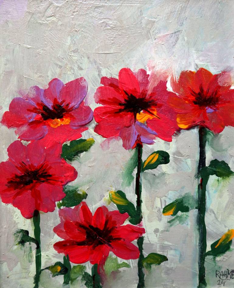 Original Impressionism Floral Painting by Rakhmet Redzhepov