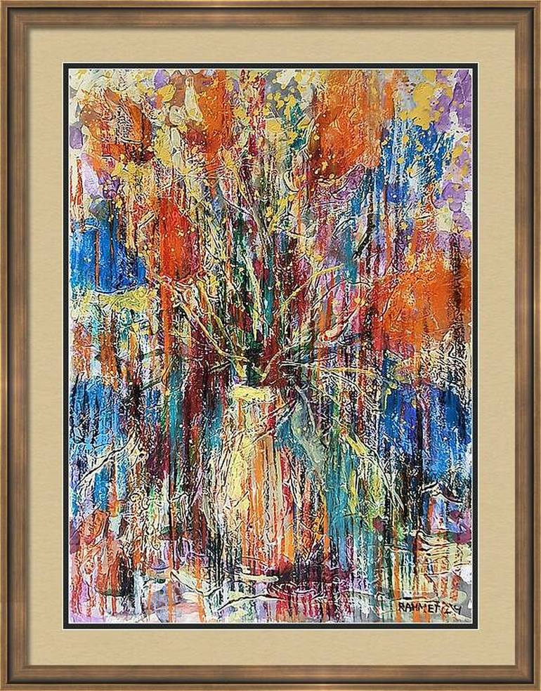 Original Expressionism Floral Painting by Rakhmet Redzhepov