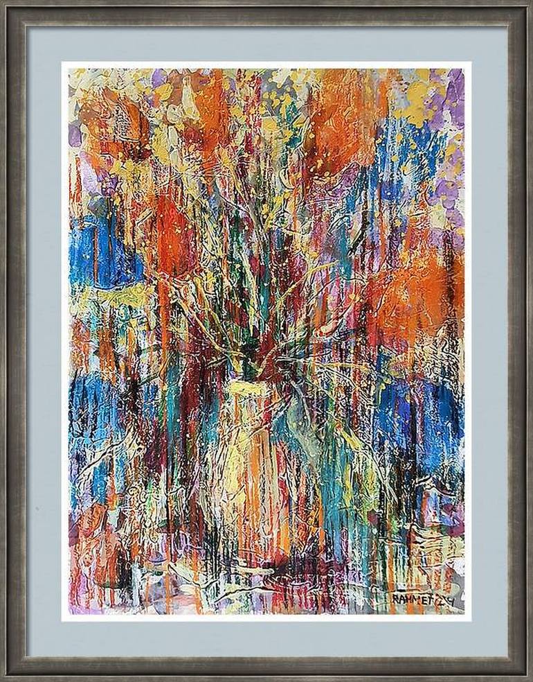 Original Expressionism Floral Painting by Rakhmet Redzhepov