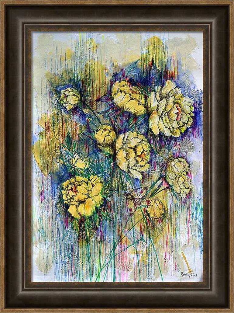 Original Expressionism Floral Painting by Rakhmet Redzhepov