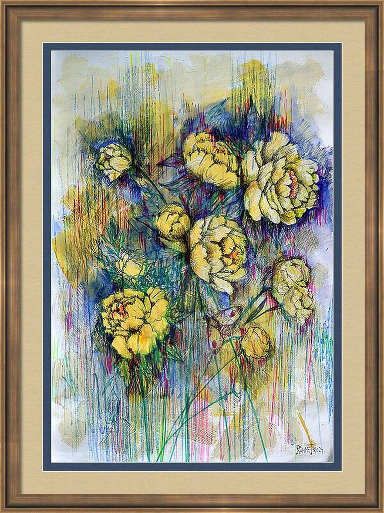 Original Expressionism Floral Painting by Rakhmet Redzhepov