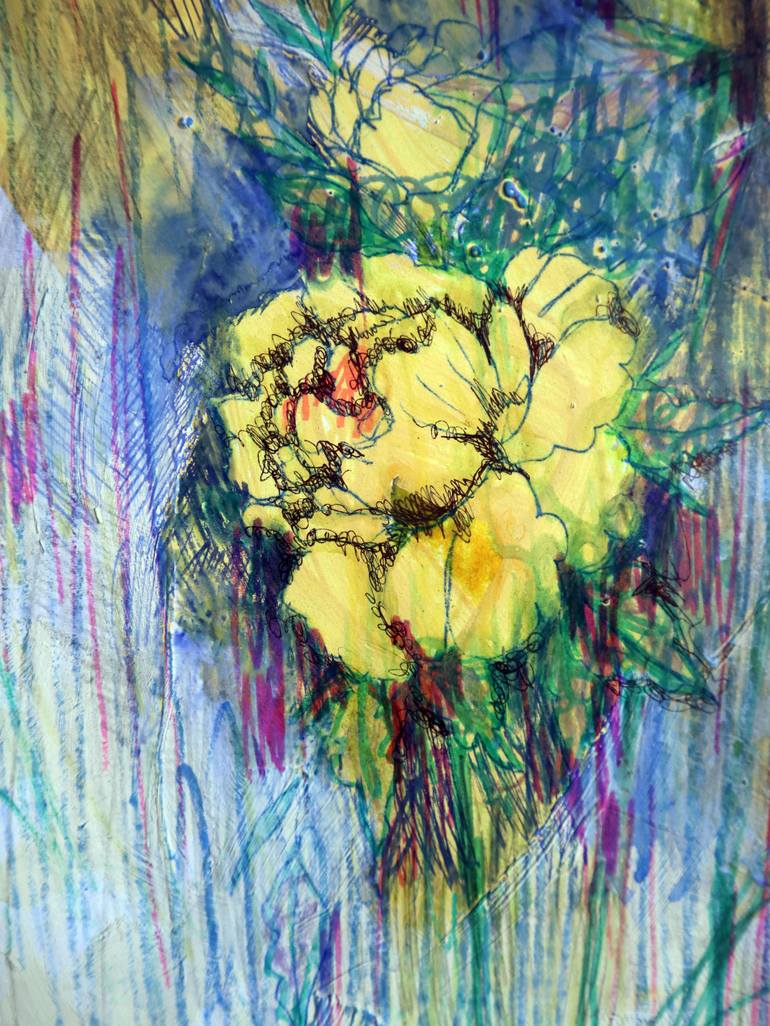 Original Expressionism Floral Painting by Rakhmet Redzhepov