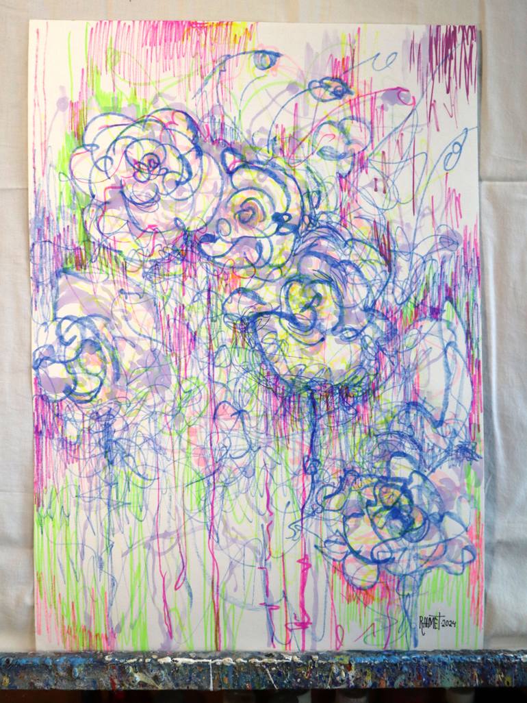 Original Impressionism Floral Painting by Rakhmet Redzhepov