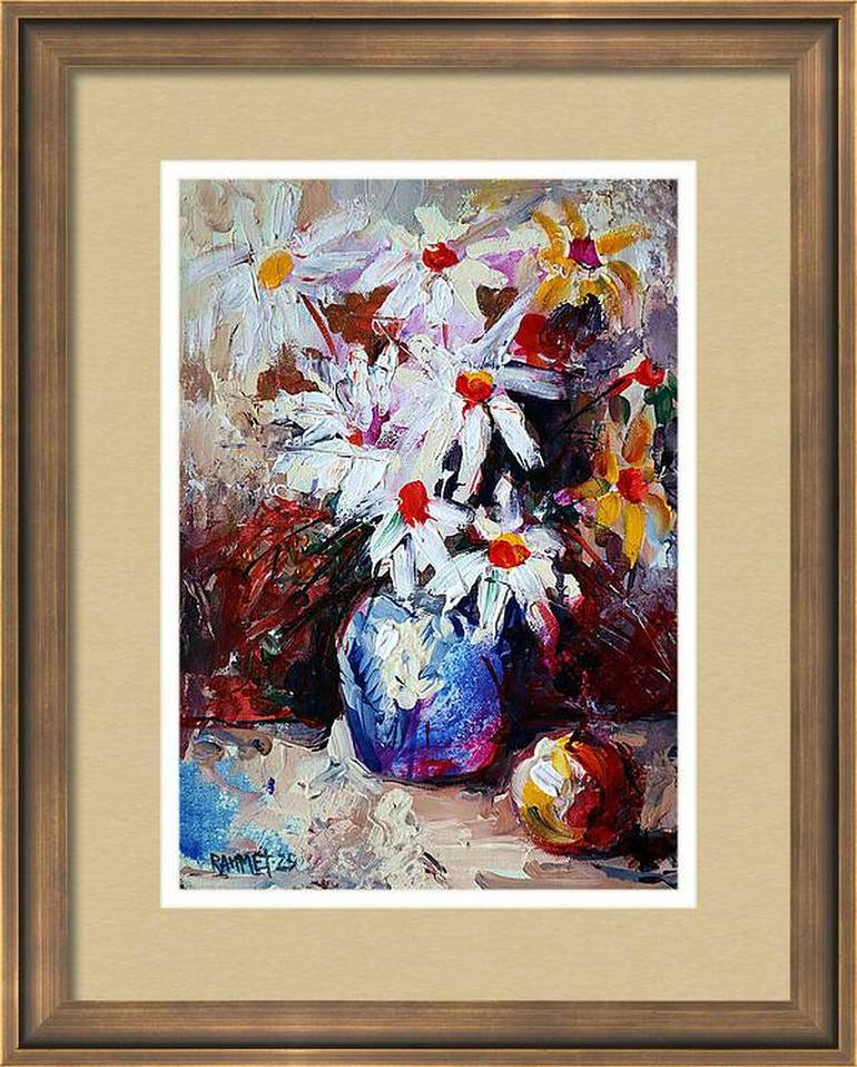 Original Expressionism Floral Painting by Rakhmet Redzhepov