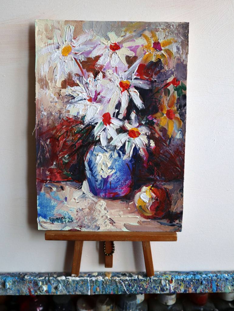 Original Expressionism Floral Painting by Rakhmet Redzhepov