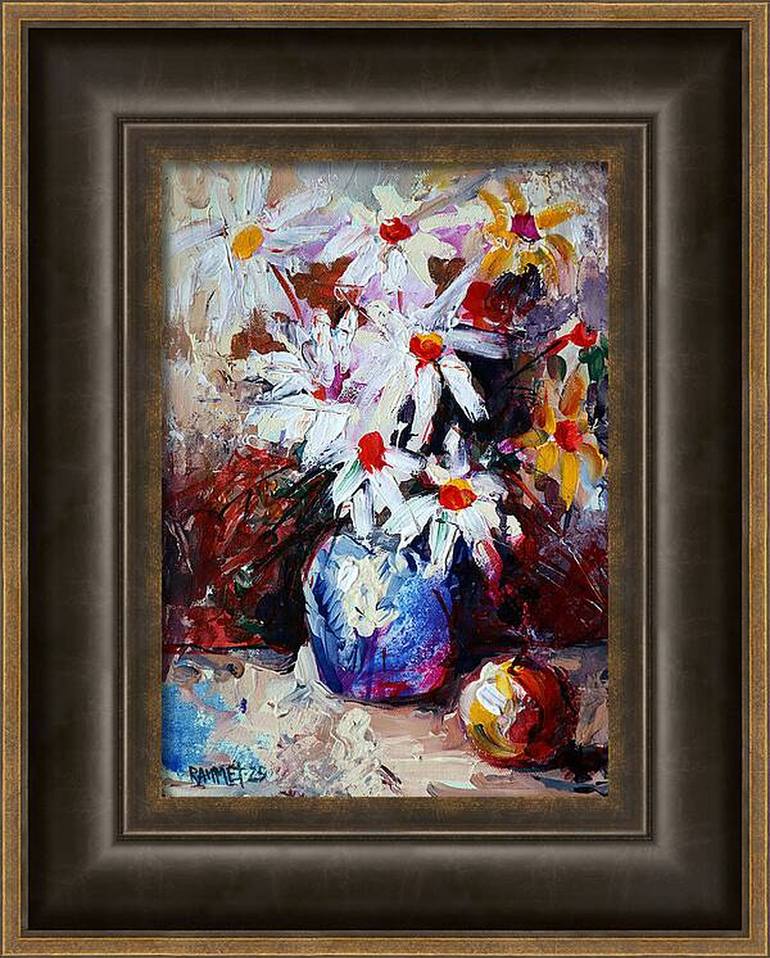 Original Expressionism Floral Painting by Rakhmet Redzhepov