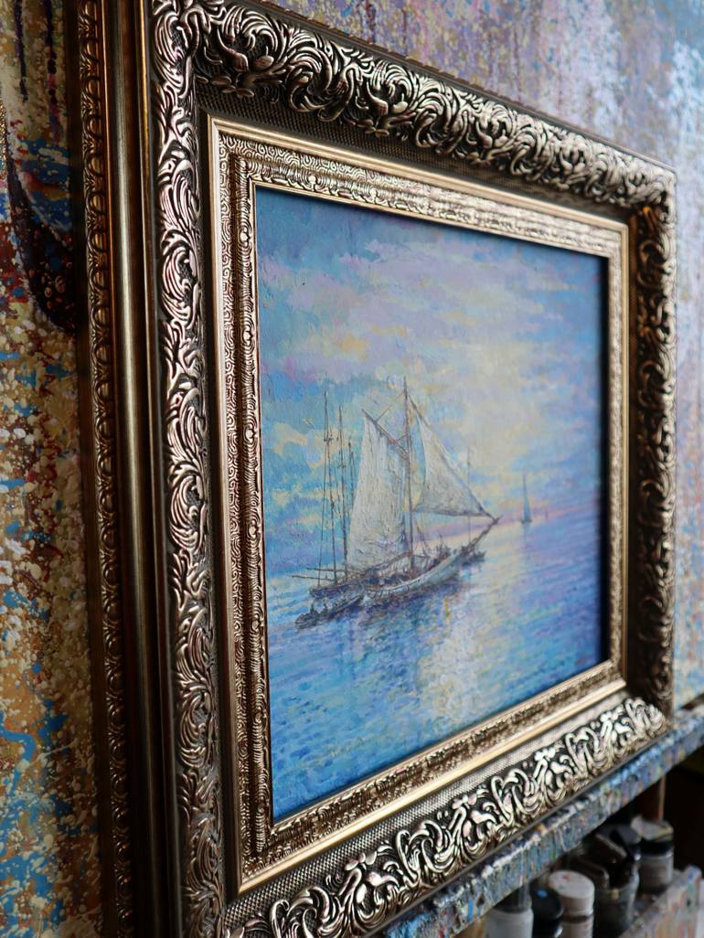 Original Impressionism Seascape Painting by Rakhmet Redzhepov