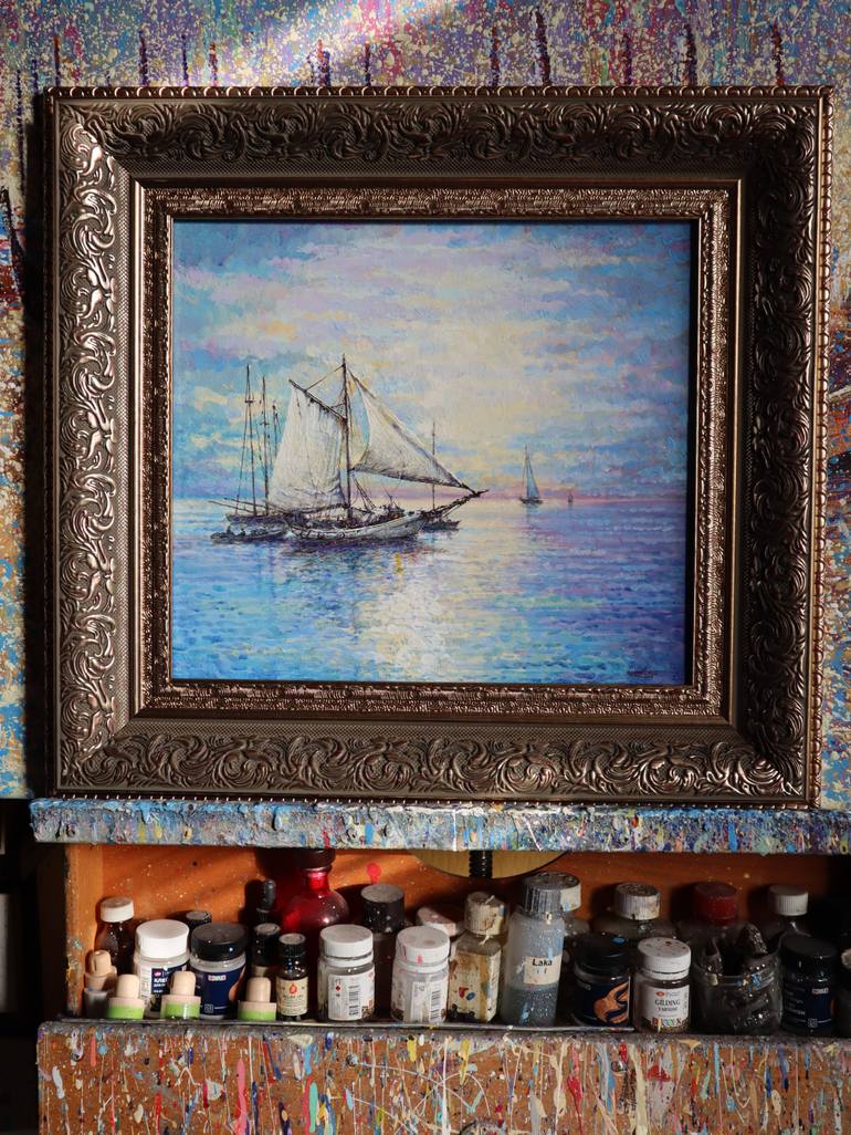 Original Impressionism Seascape Painting by Rakhmet Redzhepov