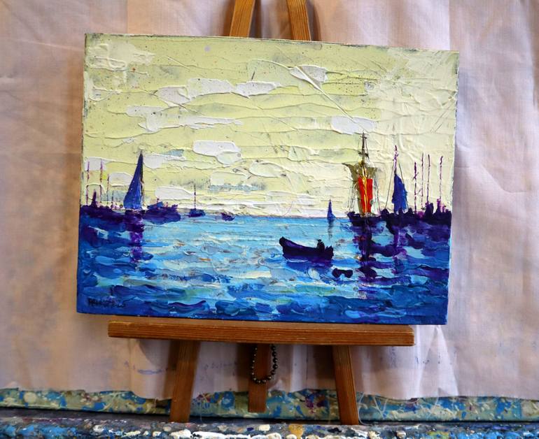 Original Impressionism Seascape Painting by Rakhmet Redzhepov