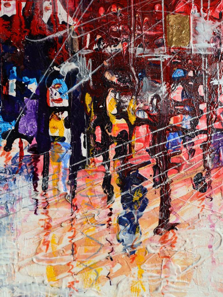 Original Abstract Expressionism Cities Painting by Rakhmet Redzhepov