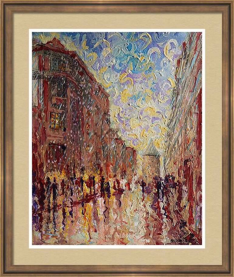 Original Expressionism Cities Painting by Rakhmet Redzhepov