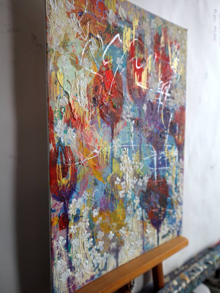 Original Impressionism Floral Painting by Rakhmet Redzhepov