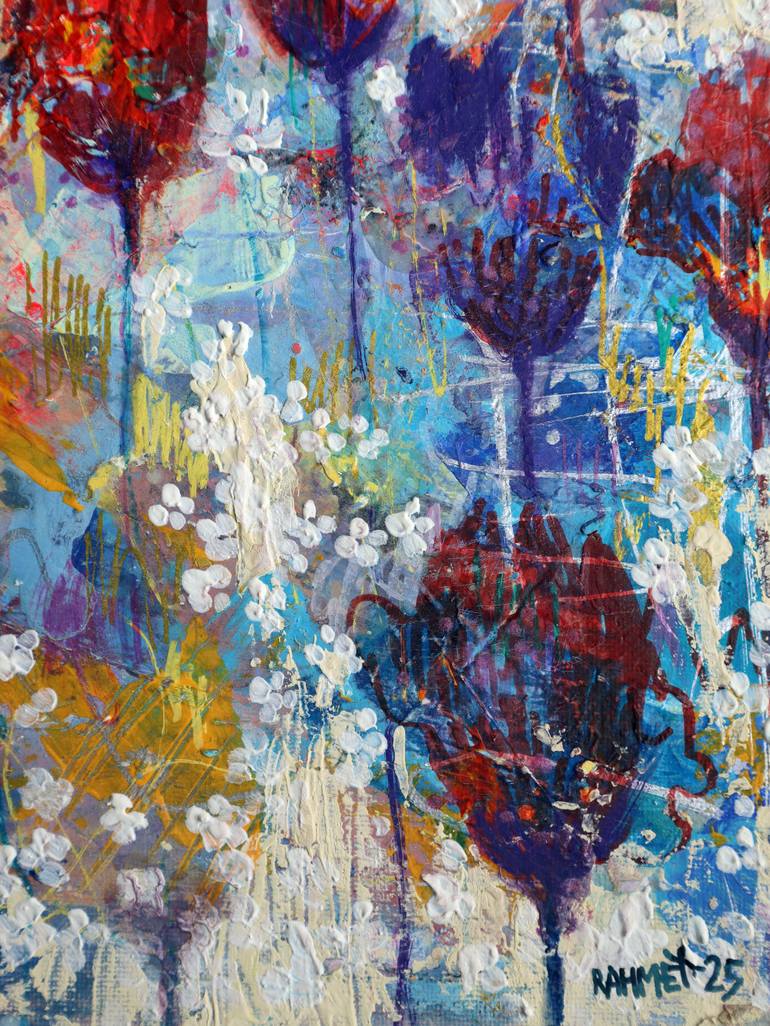 Original Impressionism Floral Painting by Rakhmet Redzhepov