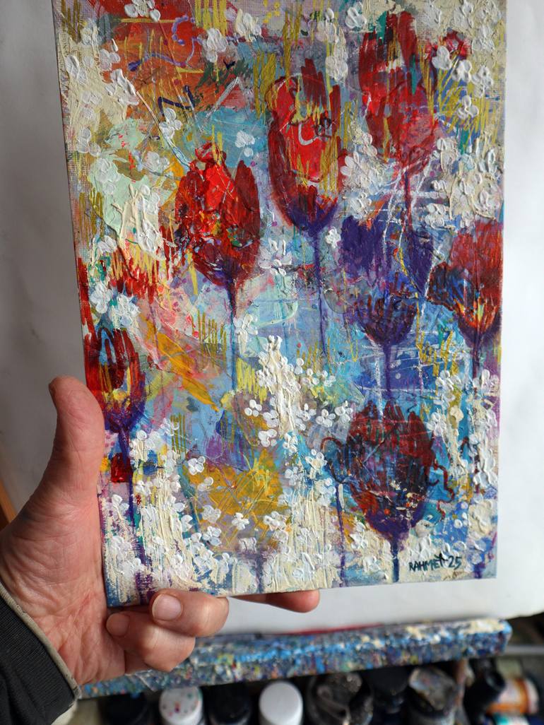 Original Impressionism Floral Painting by Rakhmet Redzhepov