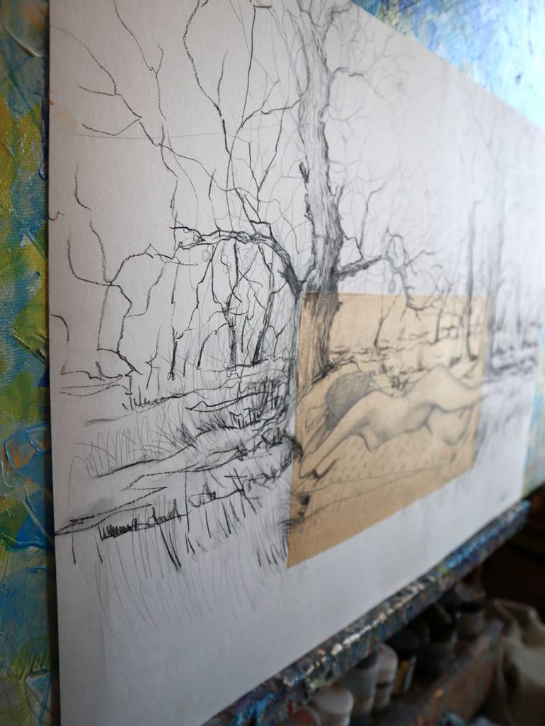 Original Impressionism Erotic Painting by Rakhmet Redzhepov