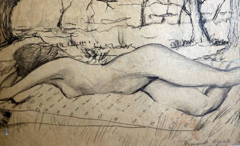 Original Impressionism Erotic Painting by Rakhmet Redzhepov