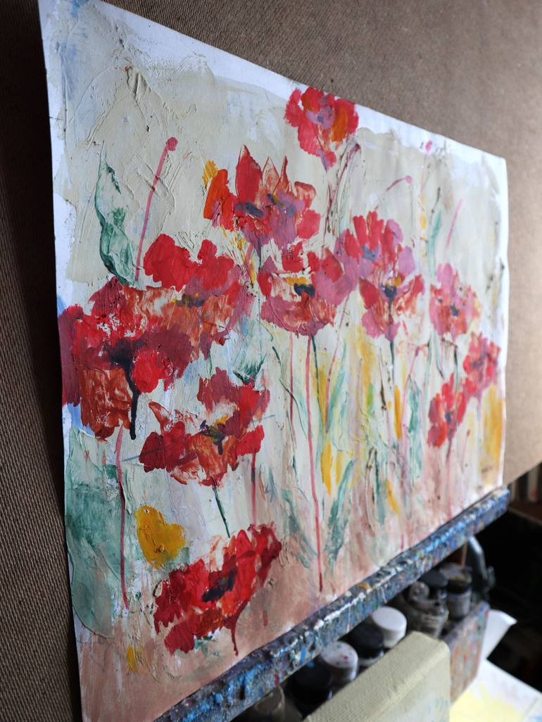 Original Expressionism Floral Painting by Rakhmet Redzhepov