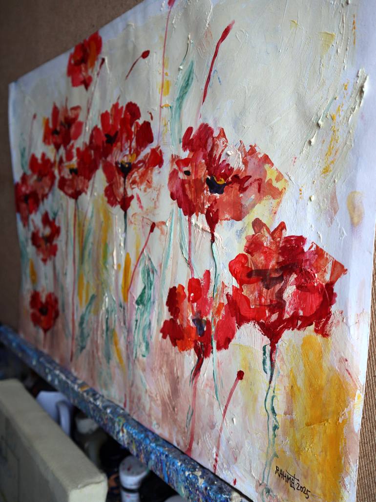 Original Expressionism Floral Painting by Rakhmet Redzhepov