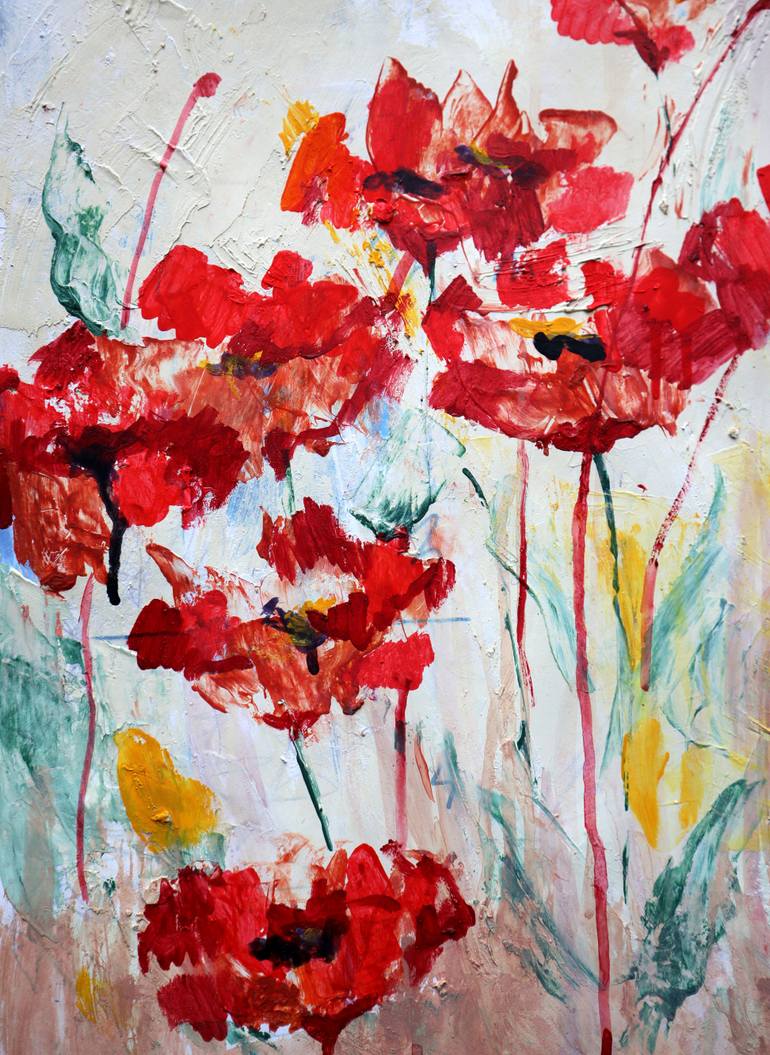 Original Expressionism Floral Painting by Rakhmet Redzhepov