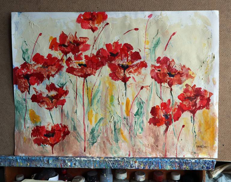 Original Expressionism Floral Painting by Rakhmet Redzhepov