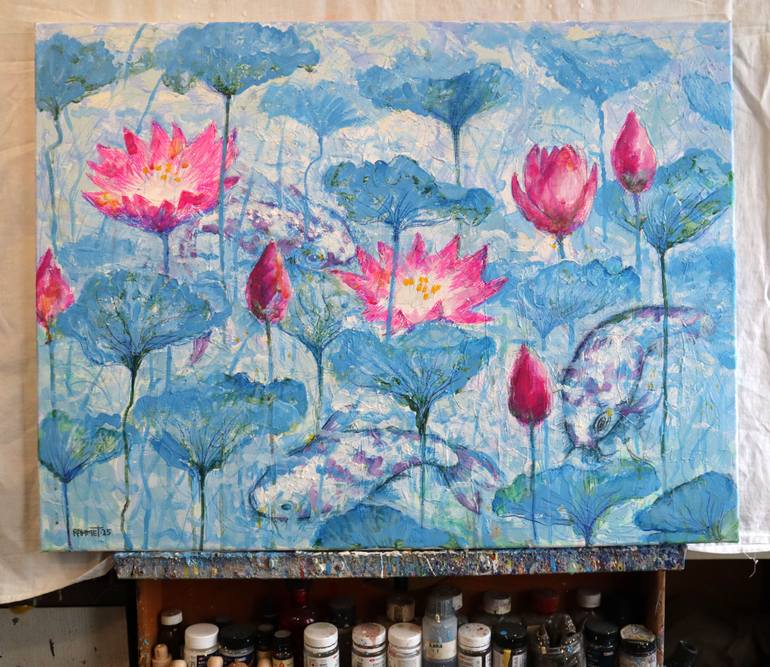 Original Impressionism Floral Painting by Rakhmet Redzhepov